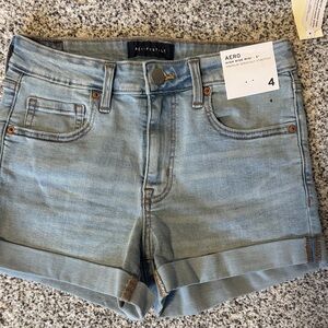 NWT Aeropostale Light Blue Rolled Hem Denim Shorts